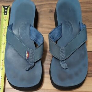 Rainbow Riviera Platform Flip Flops, Size 8